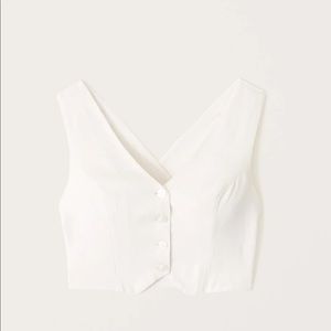 Abercrombie and Fitch Linen-Blend Button Up Vest Top